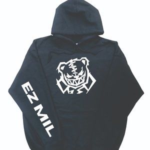 EZ MIL Hoodie Black (White Design)